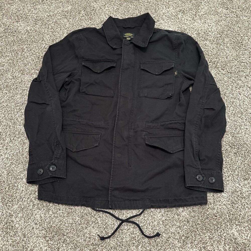 Alpha Industries Black Cold Weather Field Jacket Coat Men’s Medium US Military